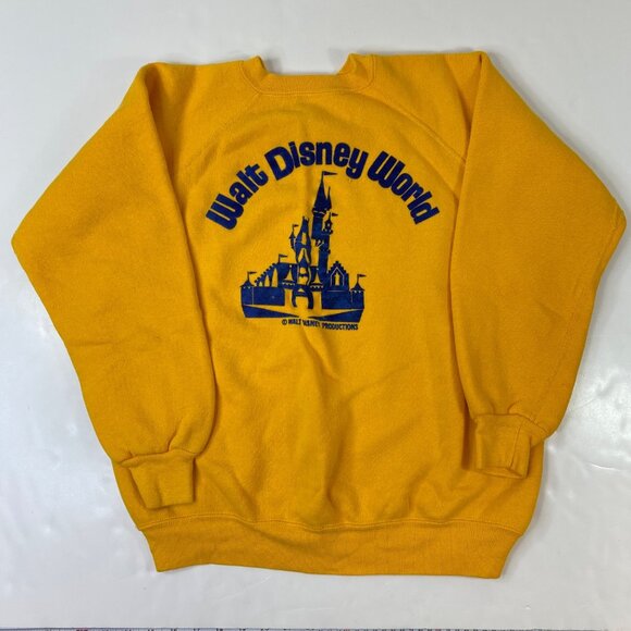 Walt Disney World 60s 70s  Yellow Sweatshirt Size Large 42-44 VIntage - Picture 1 of 5